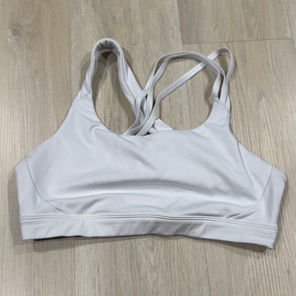 Athleta White Sports Bra with Racerback Design